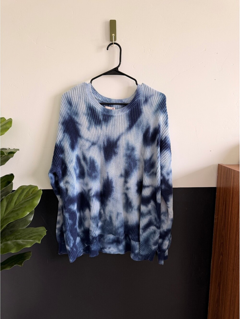 Blue Tie Dye Knit Sweater Women's Size XL